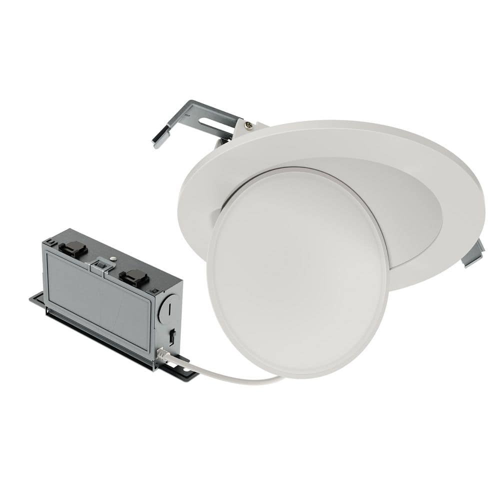 HALO 1-pack HLA 6 in. Adjustable CCT Integrated LED Recessed Gimbal Downlight, 900 Lumens, 5 CCT Color Selectable 2700K-5000K (2)