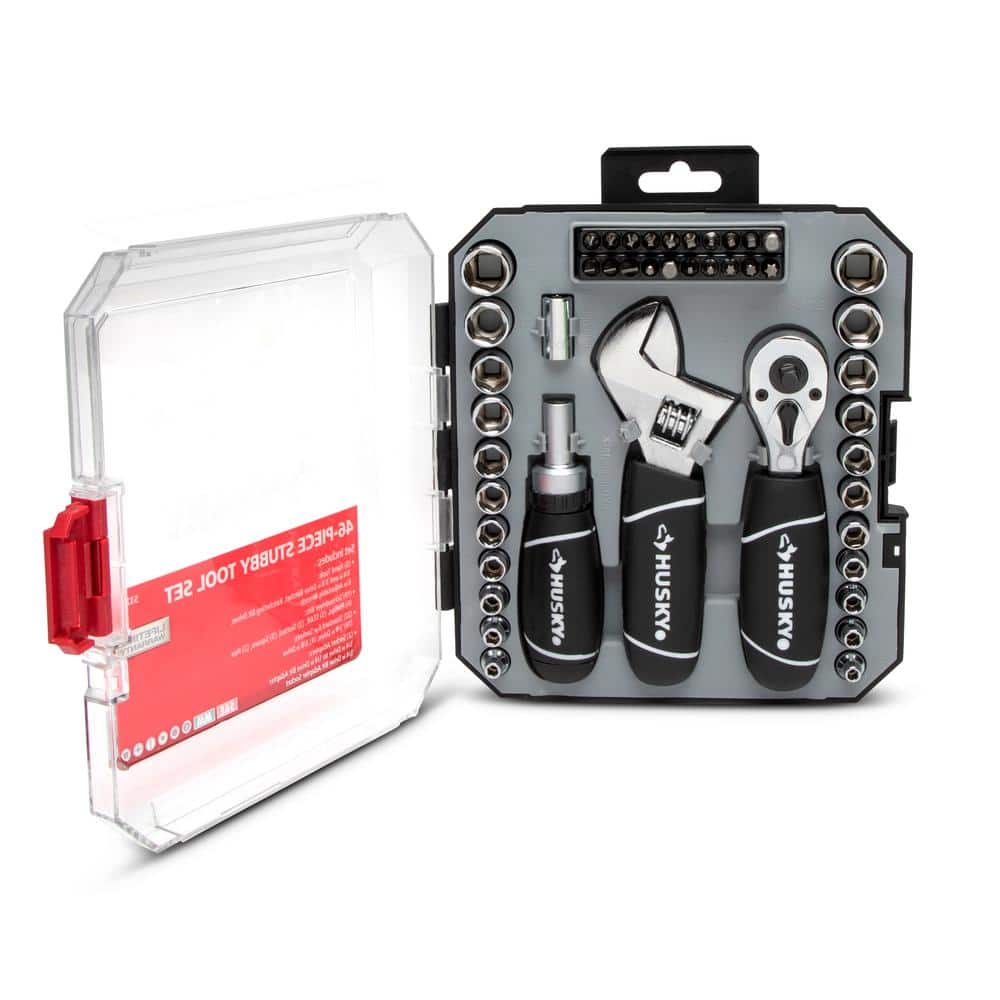 Husky . and . Drive Stubby Ratchet and Socket Set