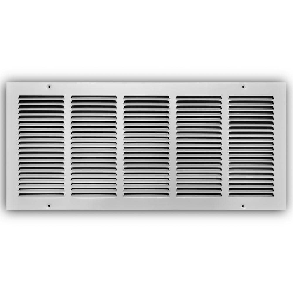 Everbilt 24 in. x 10 in. Steel Return Air Grille in White