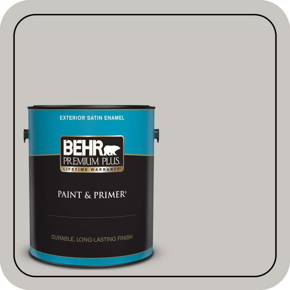 BEHR PREMIUM PLUS 1 gal. #PPU24-16 Titanium Satin Enamel Exterior Paint & Primer