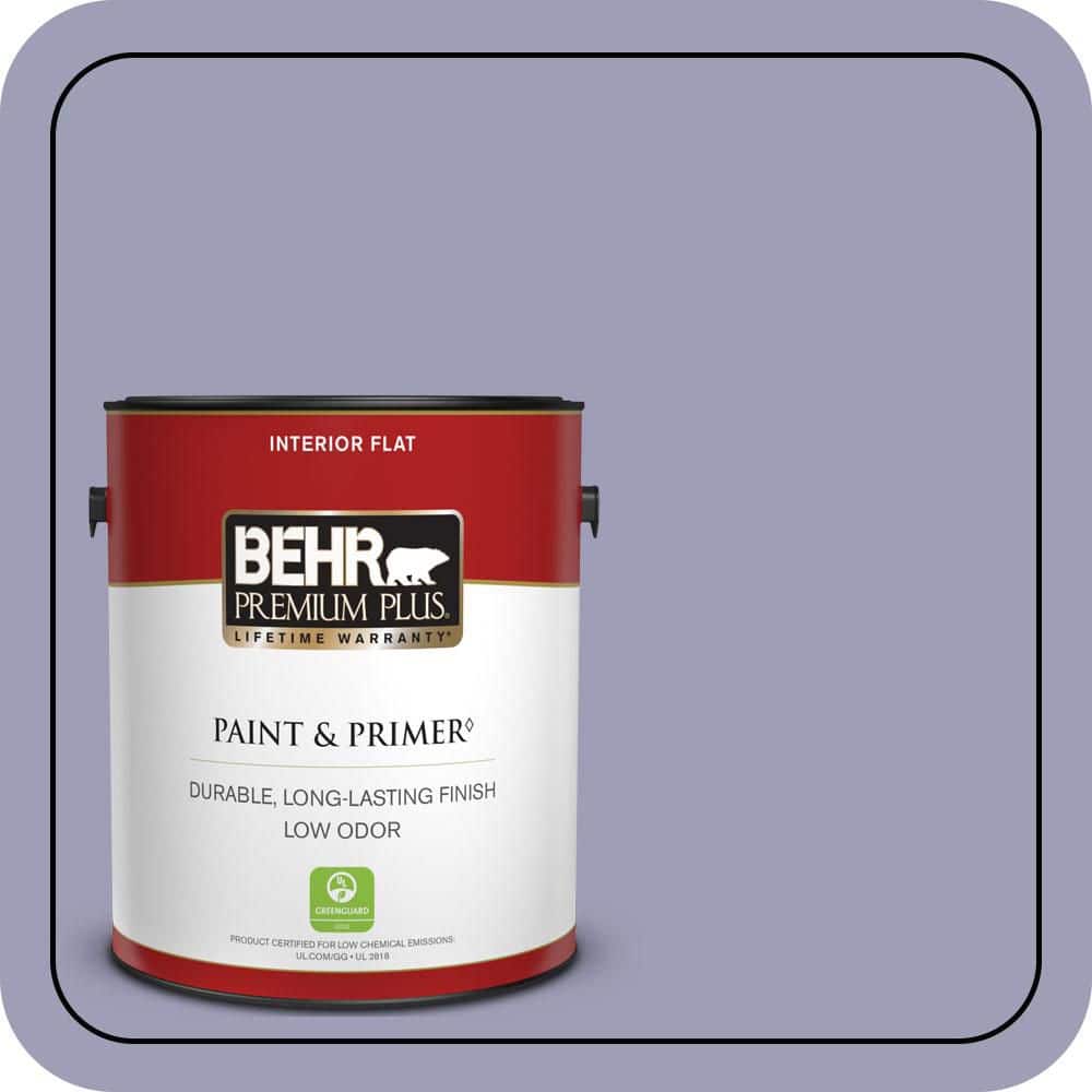 BEHR PREMIUM PLUS 1 gal. #630F-4 Wild Thistle Flat Low Odor Interior Paint & Primer