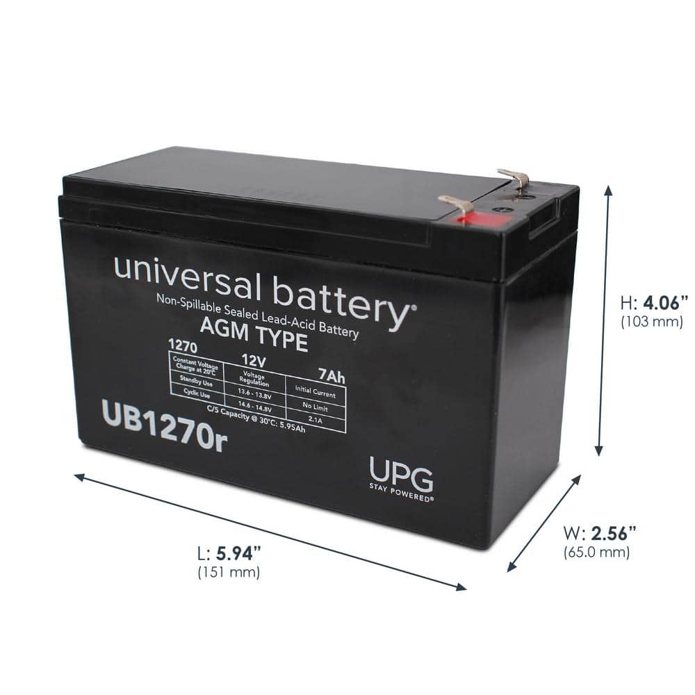 UPG 12-Volt 7 Ah F1 Terminal Sealed Lead Acid (SLA) AGM Rechargeable Battery (2)