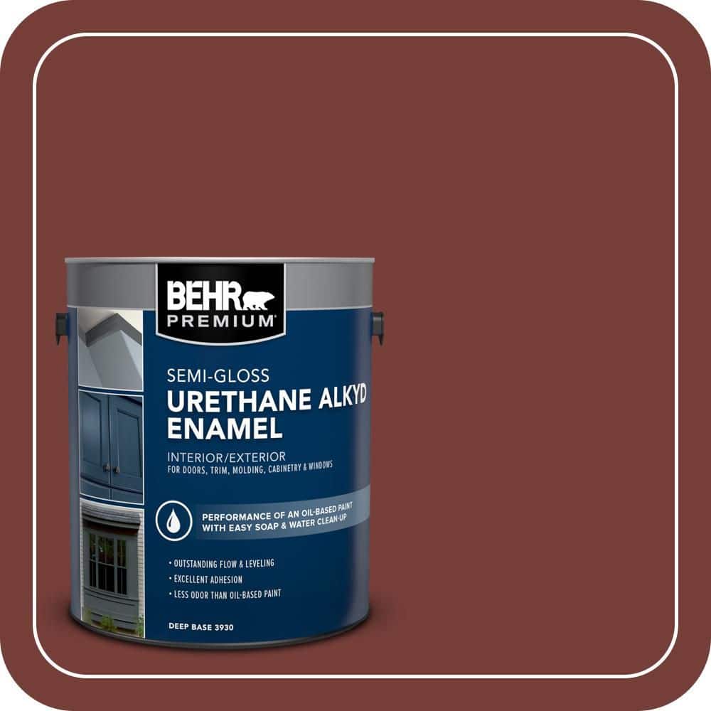 BEHR PREMIUM 1 gal. #BXC-76 Florence Red Urethane Alkyd Semi-Gloss Enamel Interior/Exterior Paint
