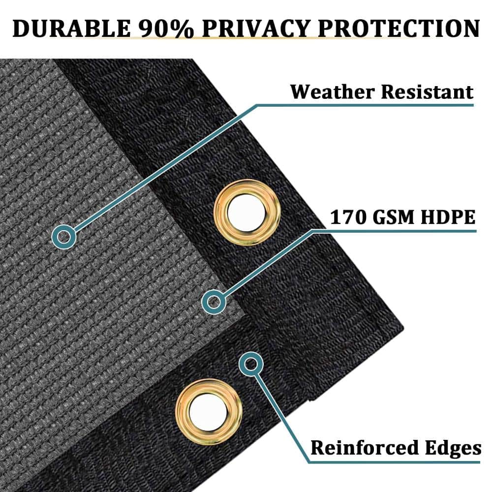 Unbranded 4' X 50' Fence Privacy Screen, Heavy Duty 170 GSM HDPE Mesh Cover, Dark Gray (2)