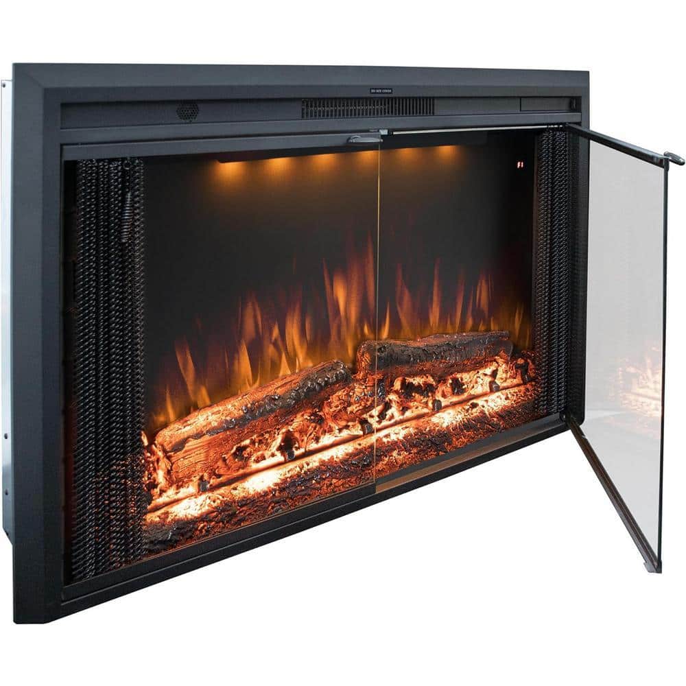 Prismaster ...keeps your home stylish 40 in. Electric Fireplace Insert with Glass Door, Multicolor Flames, Log Speaker (1)
