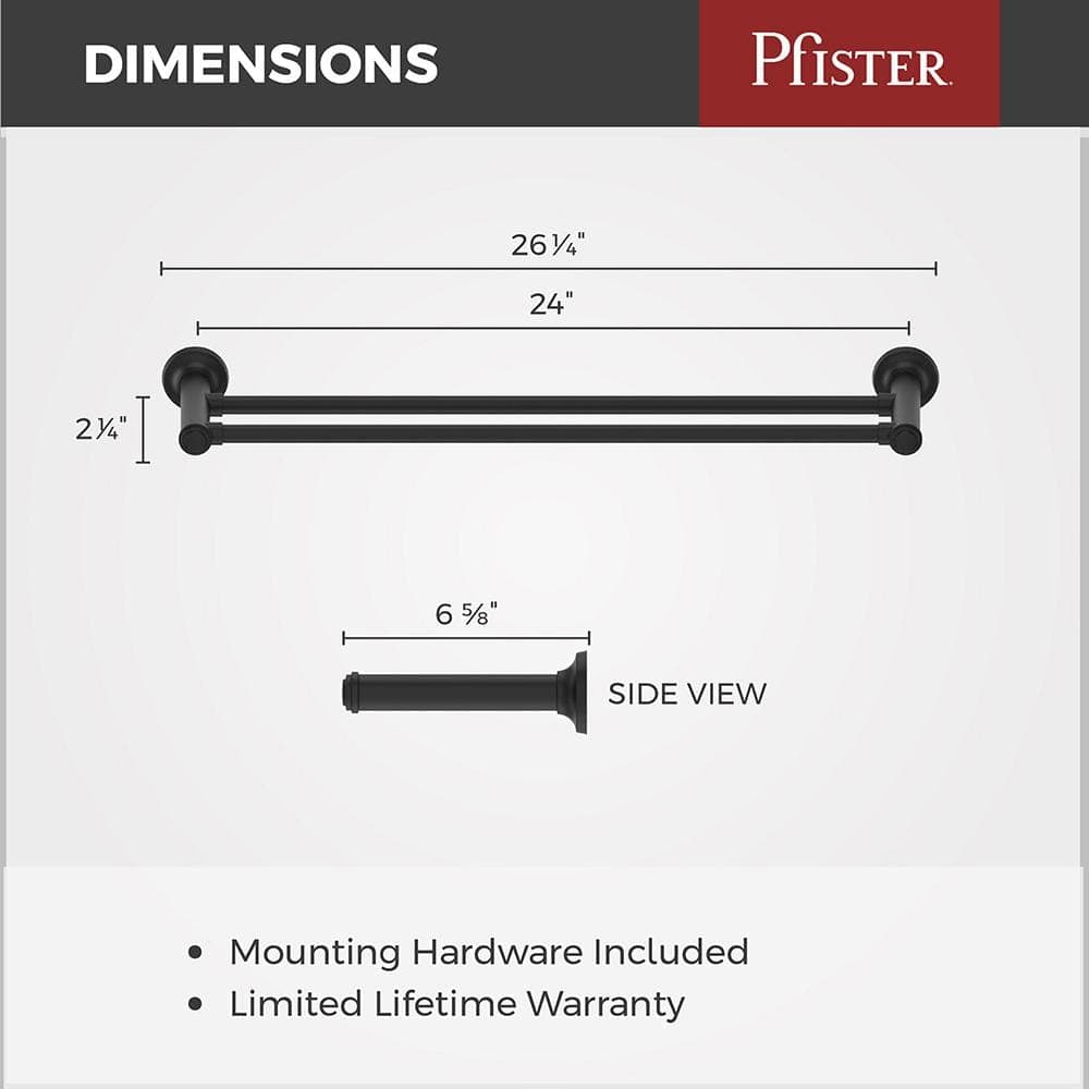Pfister Briscoe Wall Mounted Double Towel Bar (4)