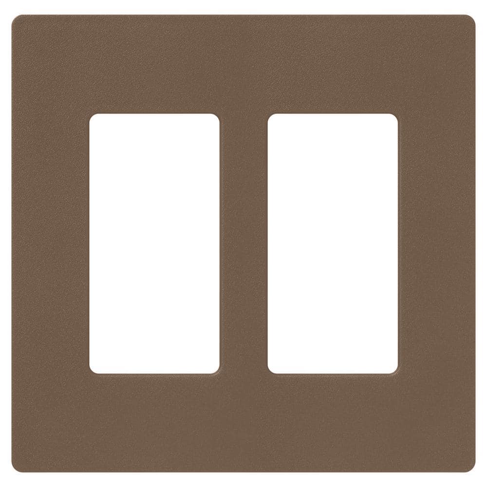 Lutron Claro 2 Gang Wall Plate for Decorator/Rocker Switches, Satin, Espresso (SC-2-EP) (1-Pack)