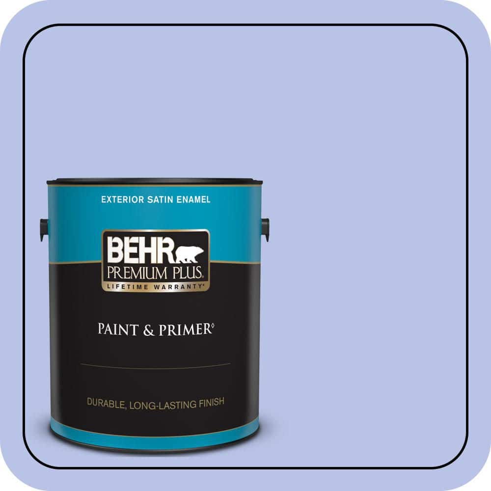 BEHR PREMIUM PLUS 1 gal. #P540-3 Canterbury Bells Satin Enamel Exterior Paint & Primer