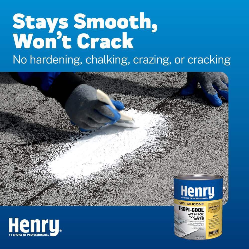 Henry 885 Tropi-Cool Wet Patch 100% Silicone Roof Leak Repair Sealant 0.90 gal. (4)