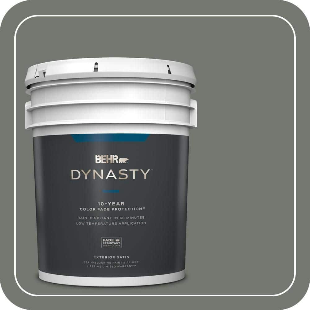 BEHR DYNASTY 5 gal. #T17-13 In the Woods Satin Enamel Exterior Stain-Blocking Paint & Primer