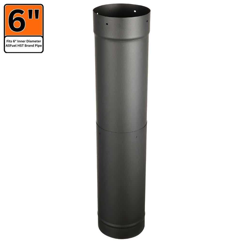 ALLFUEL HST AllFuel 6 in. x 38 in. Single Wall Telescoping 38 to 70 Stove Chimney Pipe