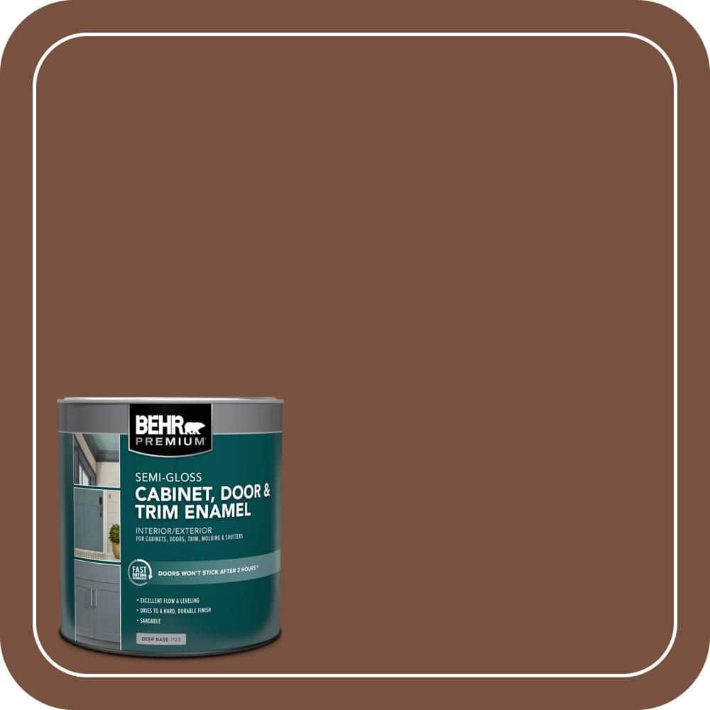 BEHR PREMIUM 1 qt. #S200-7 Earth Fired Red Semi-Gloss Enamel Interior/Exterior Cabinet, Door & Trim Paint