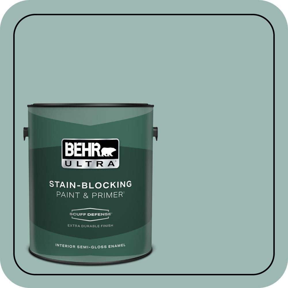 BEHR ULTRA 1 gal. #PPU12-08 Opal Silk Extra Durable Semi-Gloss Enamel Interior Paint & Primer