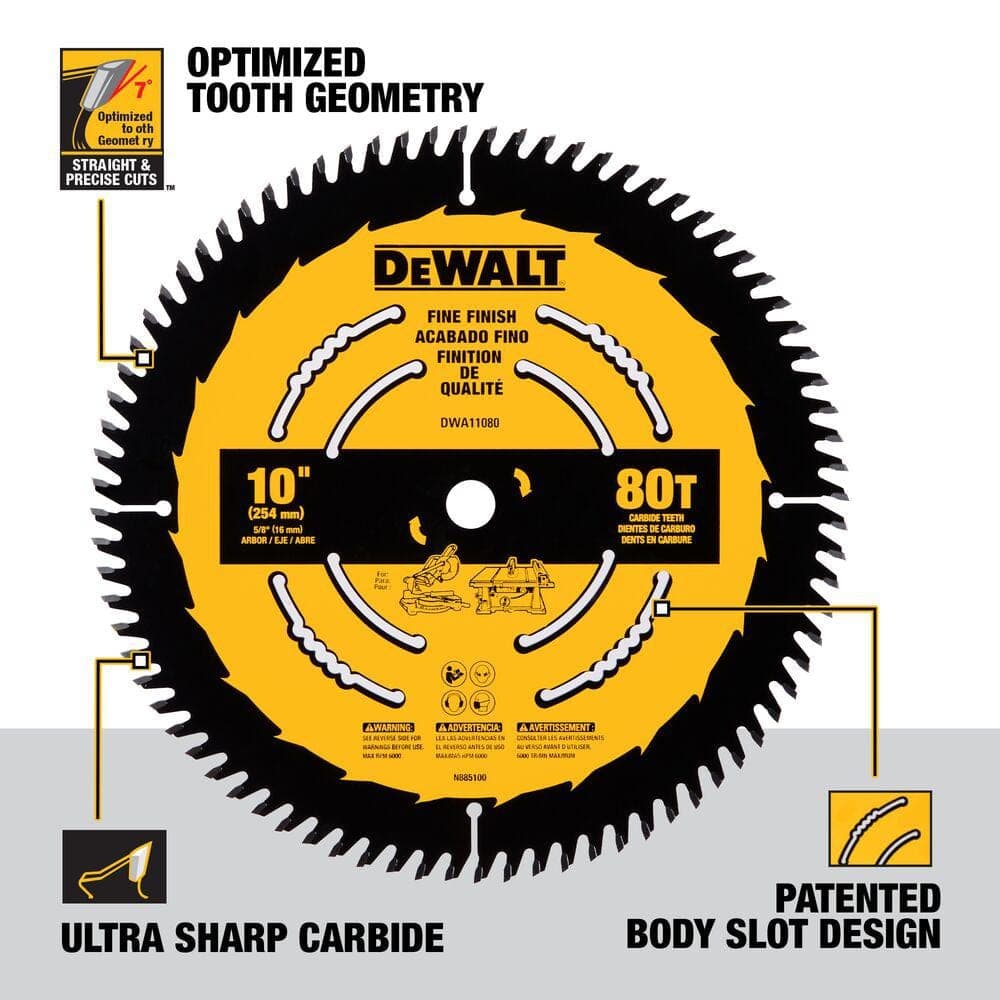 DEWALT 10 in. 80-Tooth Table or Circular Saw (2)