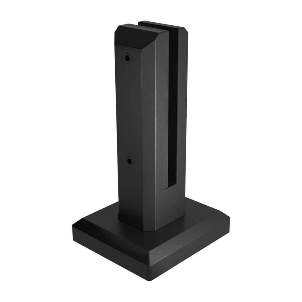 PEAK MountainView 16.5 in. x 5 in. Black Glass Deck Railing Stainless Steel Fascia Spigot