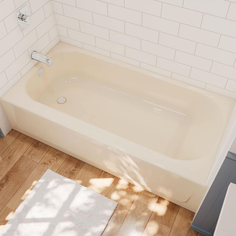 Bootz Industries Aloha 60 in. x 30 in. Alcove Soaking Bathtub with Left Drain in Bone