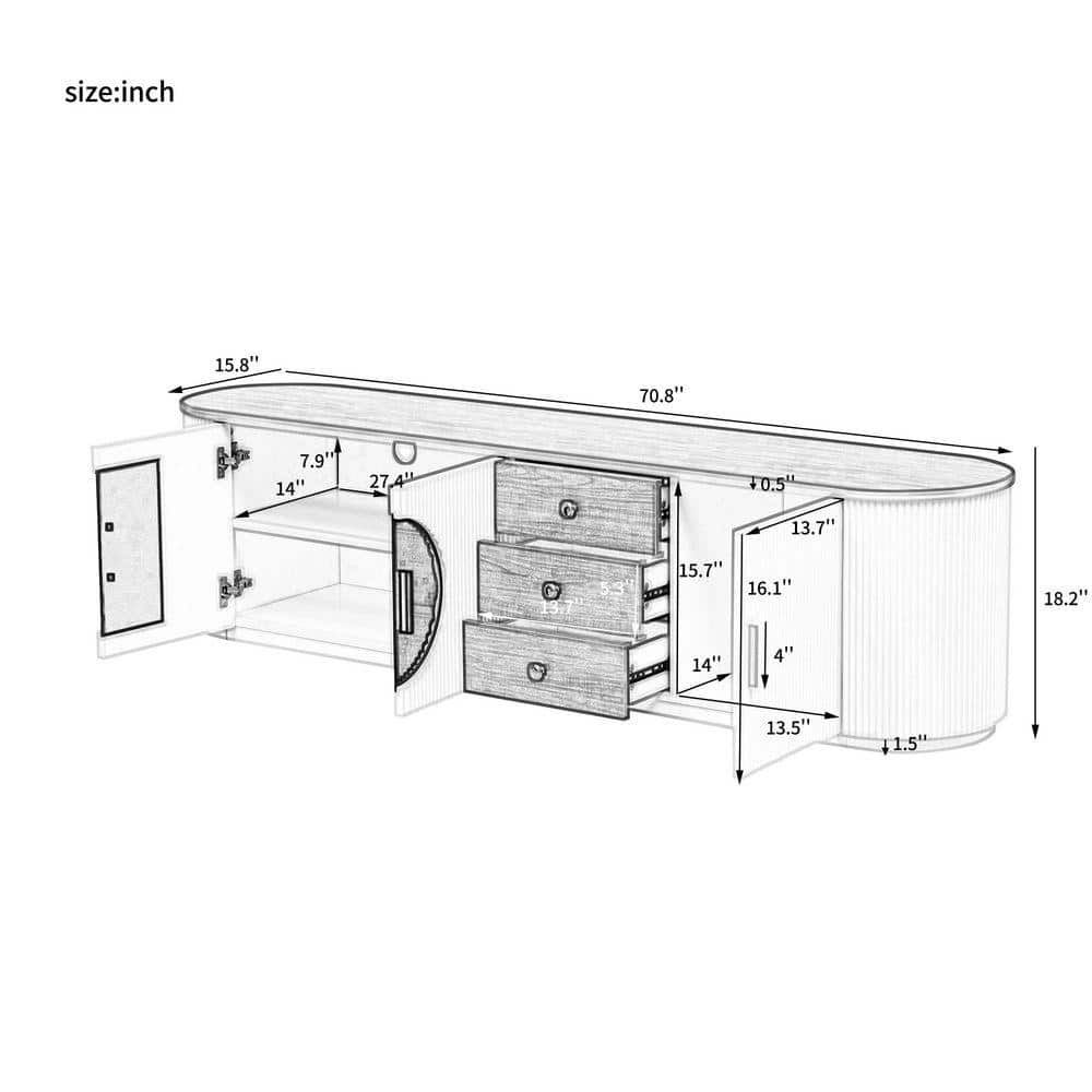 COWLOWN 70.8 in. W x 15.8 in. D x 18.2 in. H Bathroom White Linen Cabinet (2)