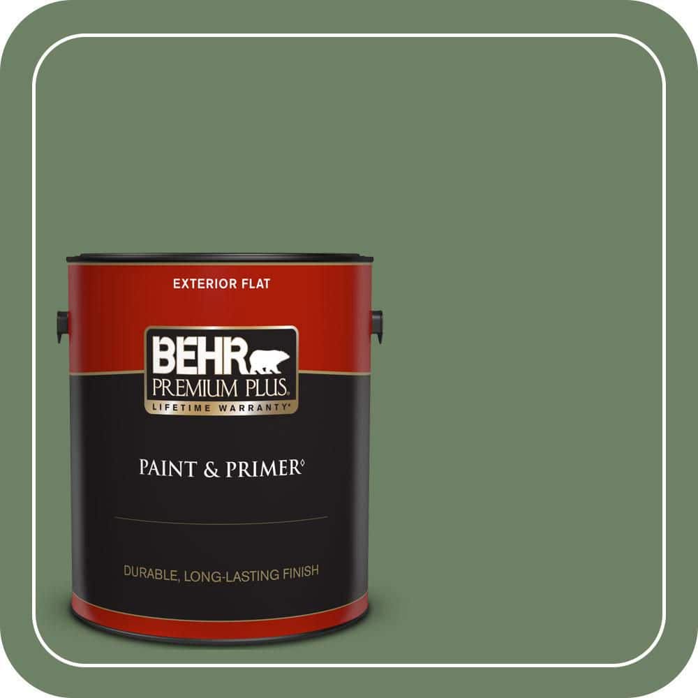 BEHR PREMIUM PLUS 1 gal. #S390-6 Cliffside Park Flat Exterior Paint & Primer