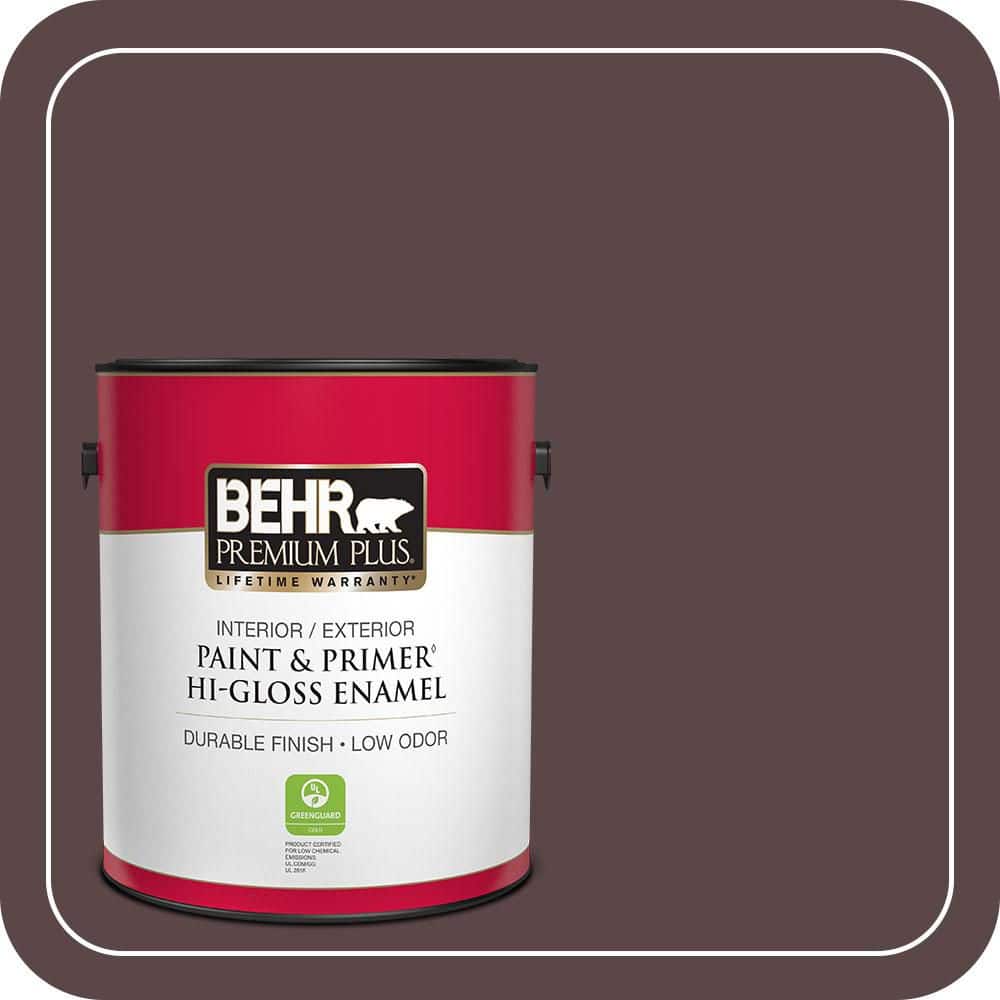 BEHR PREMIUM PLUS 1 gal. #MQ1-44 Wild Boysenberry Hi-Gloss Enamel Interior/Exterior Paint & Primer
