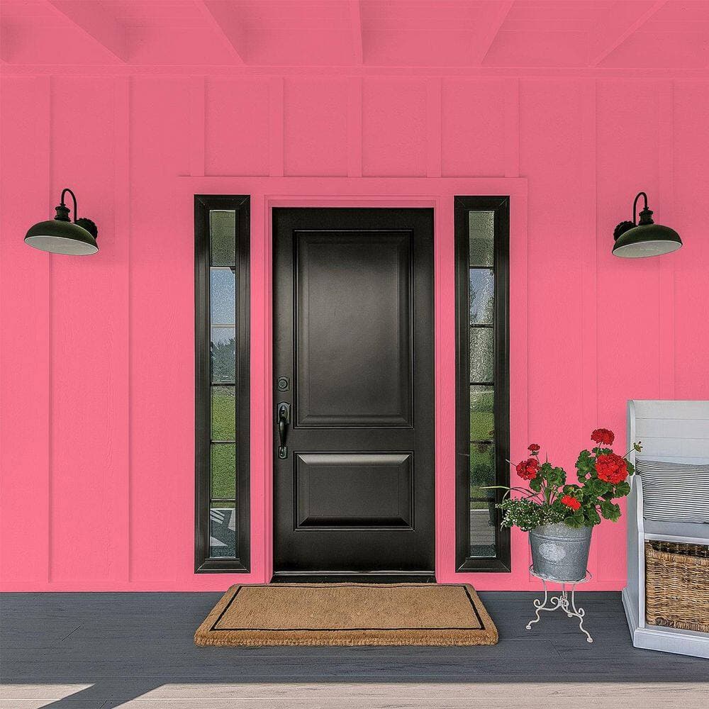 Glidden Premium 1 qt. Cherry Brandy PPG1184-5 Flat Exterior Latex Paint (4)