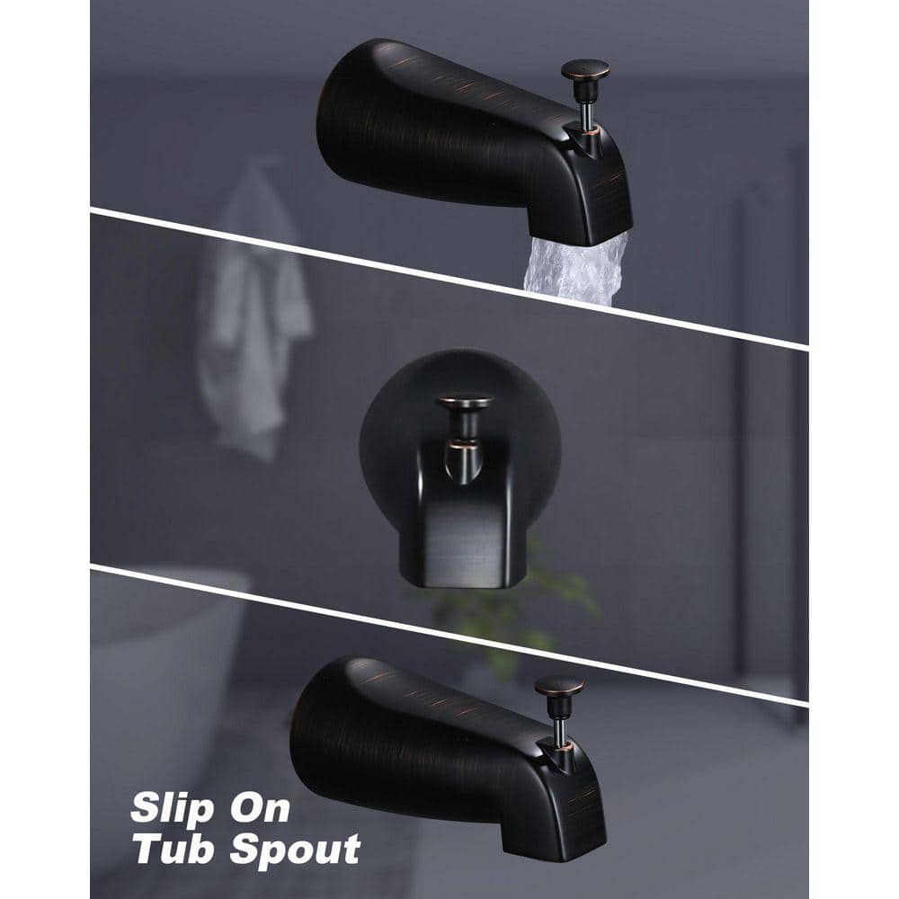 ARCORA Single Handle 7-Spray Shower Faucet 1.8 GPM with Shower Adjustable Head and Tub Spout in Oil Rubbed Bronze (3)