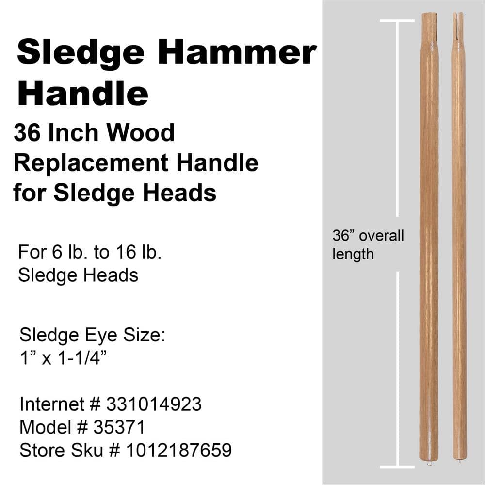 PRIVATE BRAND UNBRANDED 36 in. Sledge Wood Replacement Handle (3)
