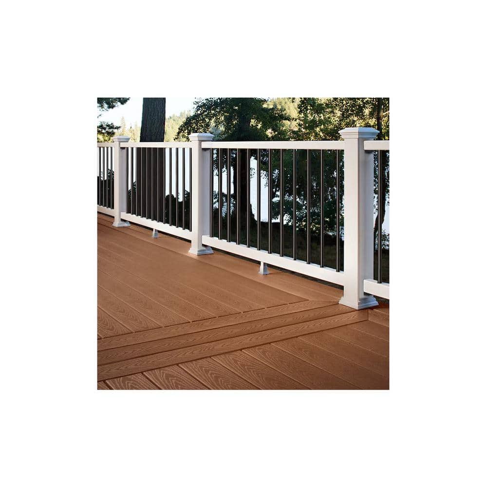 Trex Select 8 ft. x 42 in. Rail and Square Horizontal Baluster Kit White with Black Round Balusters (3)