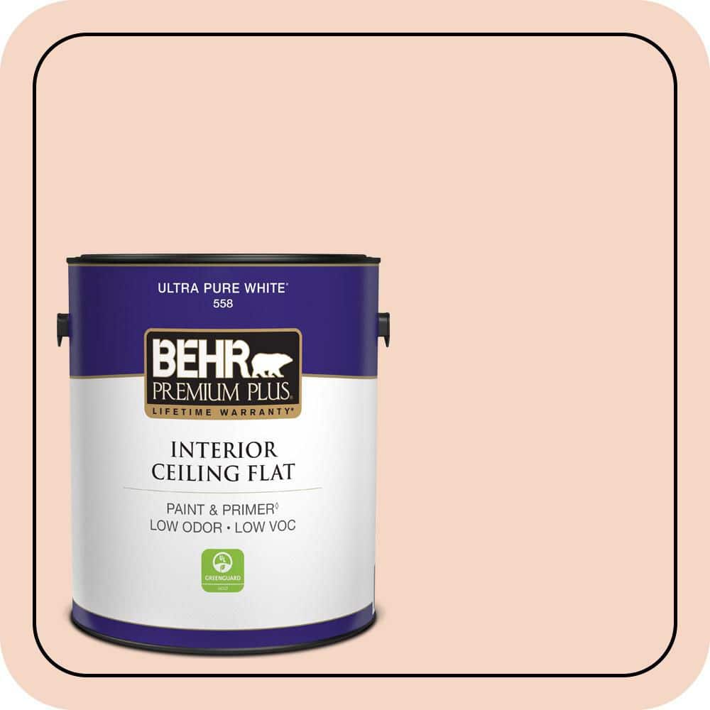 BEHR PREMIUM PLUS 1 gal. #M180-2 Resort Sunrise Ceiling Flat Interior Paint & Primer (1)