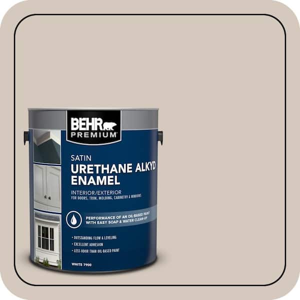 BEHR PREMIUM 1 gal. #N230-2 Old Map Urethane Alkyd Satin Enamel Interior/Exterior Paint (2)