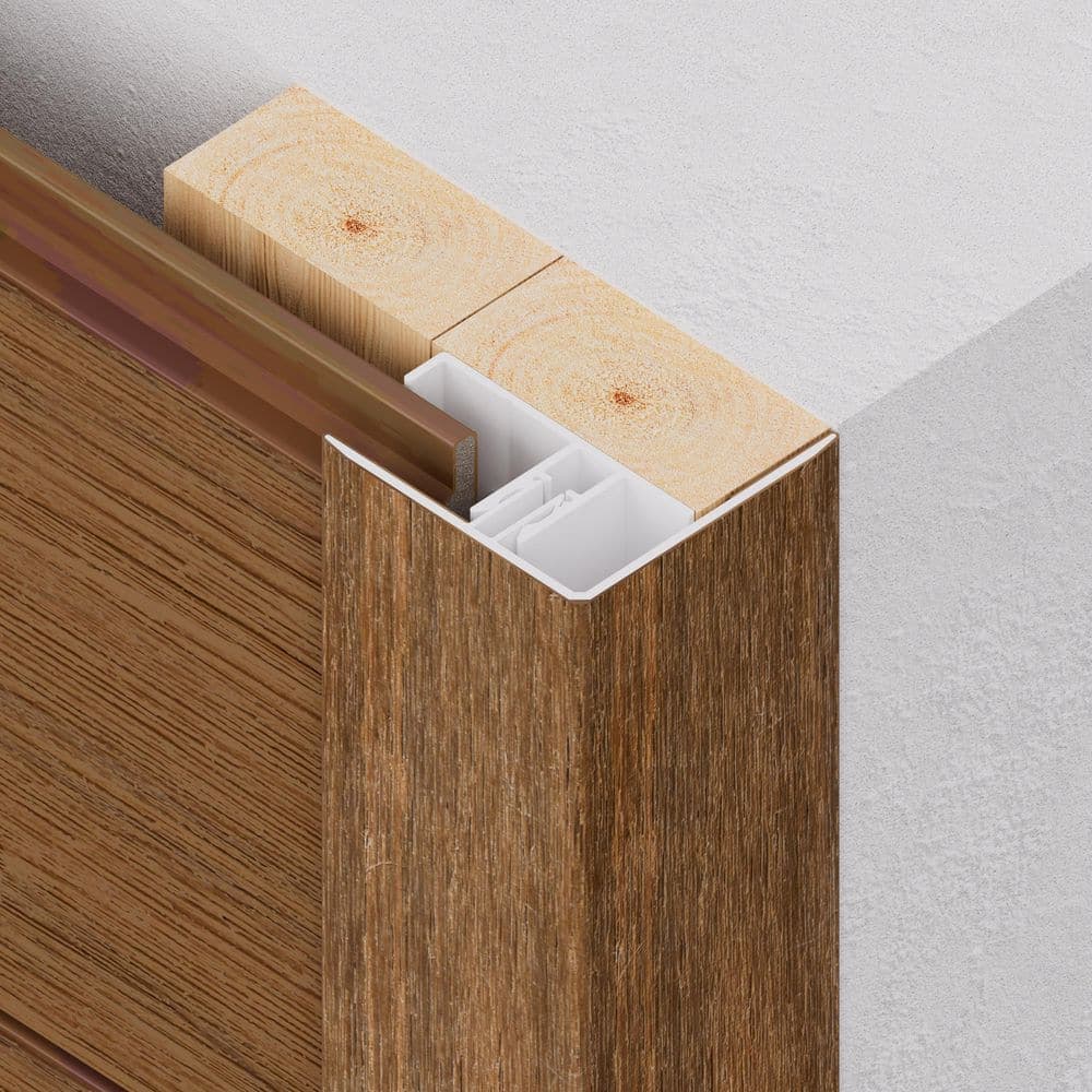NewTechWood Alusions 1.81 in. x 2 in. x 8 ft. Peruvian Teak Composite Aluminum F Trim Kit for .5 in. Board (2)