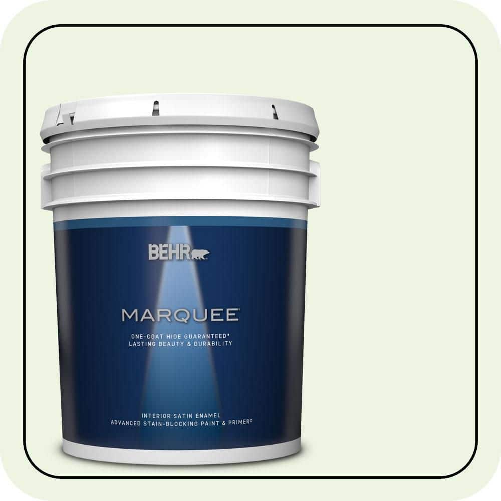 BEHR MARQUEE 5 gal. #430A-1 Mint Hint Satin Enamel Interior Paint & Primer