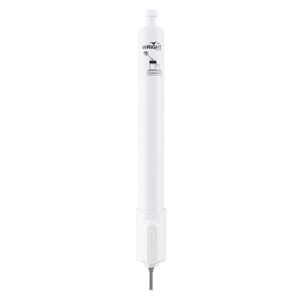 Wright Products Standard Duty Pneumatic Screen and Storm Door Closer with EZ-HOLD, White