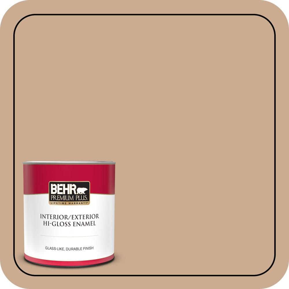 BEHR PREMIUM PLUS 1 qt. #N250-3 Pottery Wheel Hi-Gloss Enamel Interior/Exterior Paint & Primer (1)