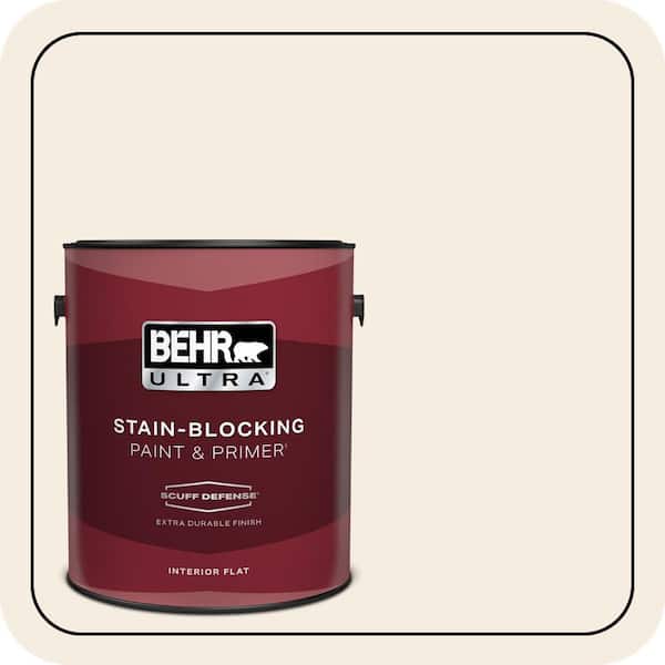 BEHR ULTRA 1 gal. #OR-W10 White Flour Extra Durable Flat Interior Paint & Primer (2)