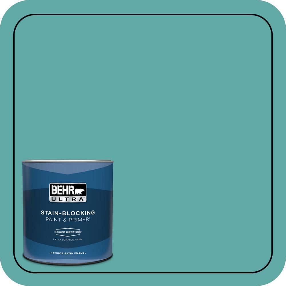 BEHR ULTRA 1 qt. #500D-5 Teal Zeal Extra Durable Satin Enamel Interior Paint & Primer