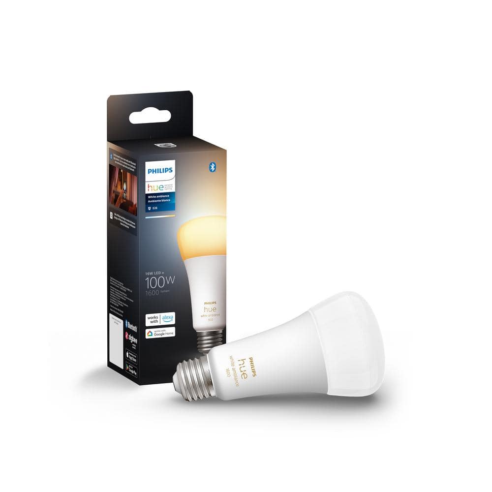 Philips Hue 100-Watt Equivalent A21 Smart LED Tunable White Light Bulb with Bluetooth (1-Pack)