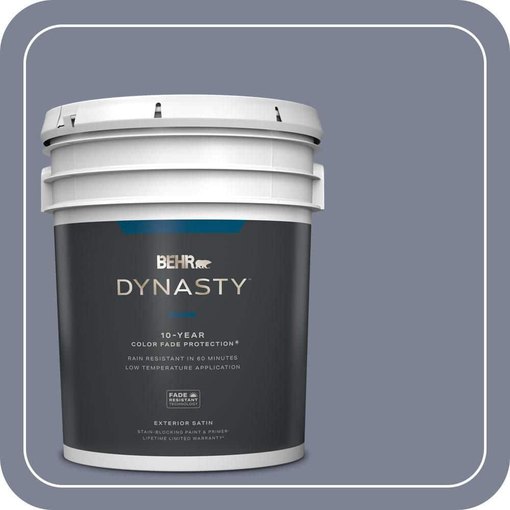 BEHR DYNASTY 5 gal. #610F-6 Deep Smoke Signal Satin Enamel Exterior Stain-Blocking Paint & Primer