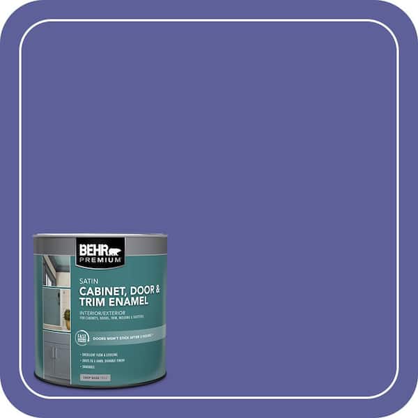 BEHR PREMIUM 1 qt. #P550-6 Wizards Potion Satin Enamel Interior/Exterior Cabinet, Door & Trim Paint (2)