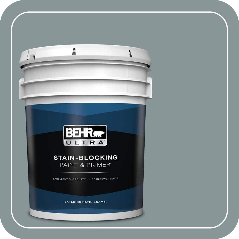 BEHR ULTRA 5 gal. #PPU12-15 Atmospheric Satin Enamel Exterior Paint & Primer