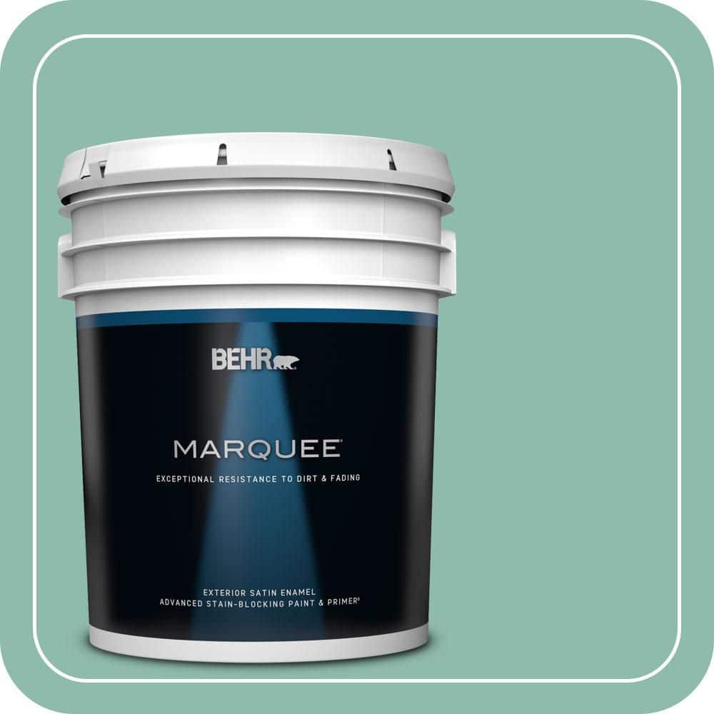 BEHR MARQUEE 5 gal. #MQ6-37 Mild Evergreen Satin Enamel Exterior Paint & Primer