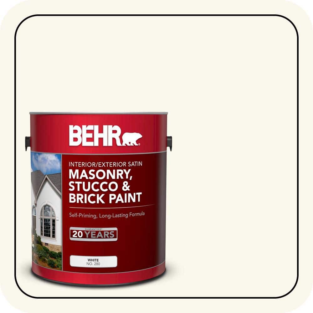 BEHR 1 gal. #YL-W10 Night Blooming Jasmine Satin Interior/Exterior Masonry, Stucco and Brick Paint