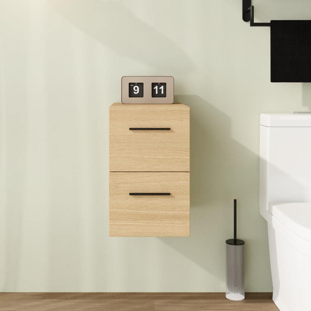 Malwee 12 in. Unassembled Plywood Bathroom Storage Wall Cabinet in Light Oak with Soft Close (1)