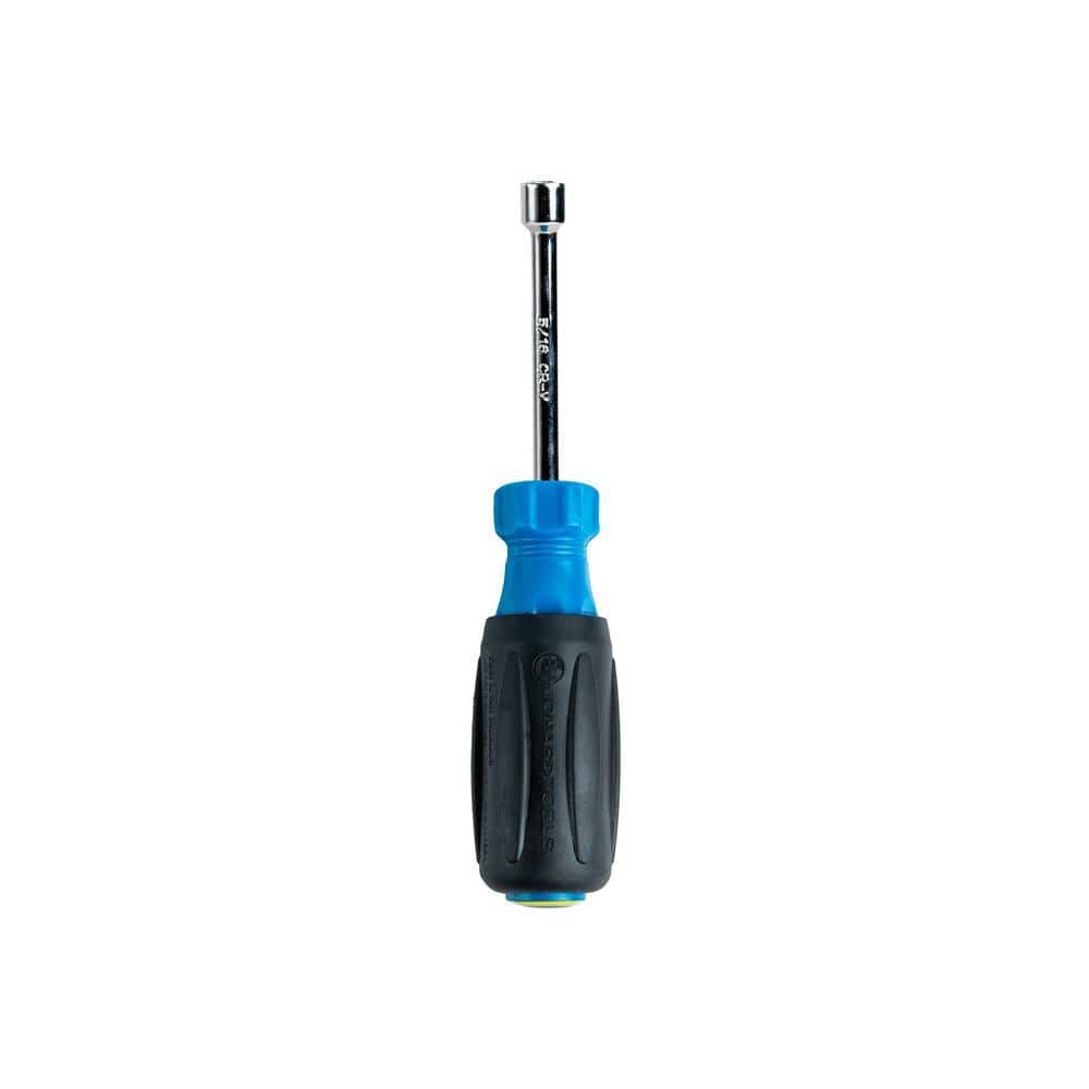 JONARD TOOLS Nut Driver, 5/16 in. Hex Tip, 3 in. Hollow Shaft with Wide Ergonomic Comfort Grip, Blue (1)