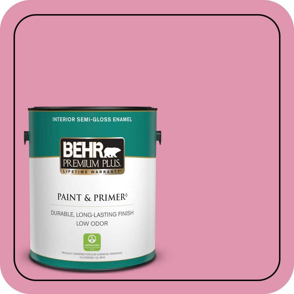 BEHR PREMIUM PLUS 1 gal. #P130-4 Its a Girl Semi-Gloss Enamel Low Odor Interior Paint & Primer