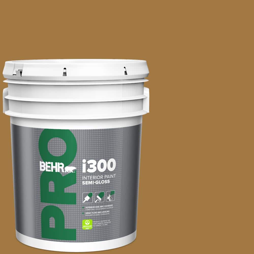 BEHR PRO 5 gal. #310F-6 Goldenrod Tea Semi-Gloss Interior Paint