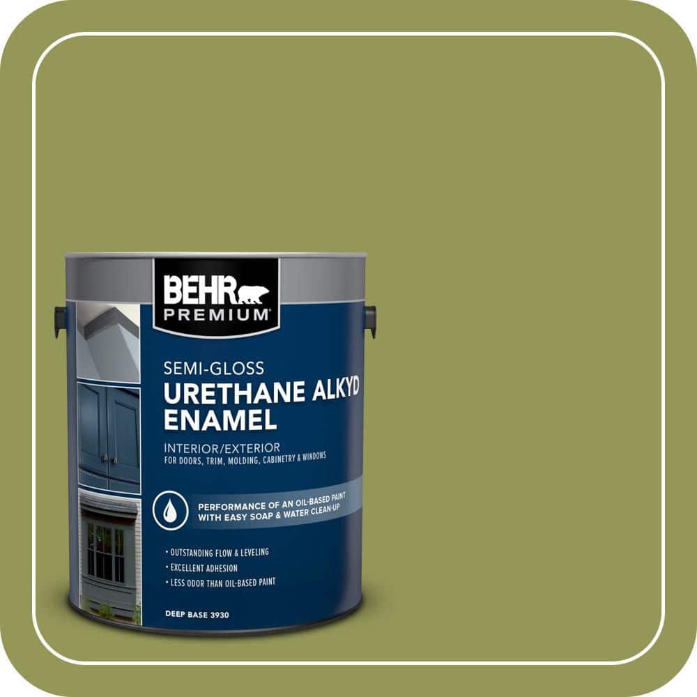BEHR PREMIUM 1 gal. #400D-6 Grape Leaves Urethane Alkyd Semi-Gloss Enamel Interior/Exterior Paint