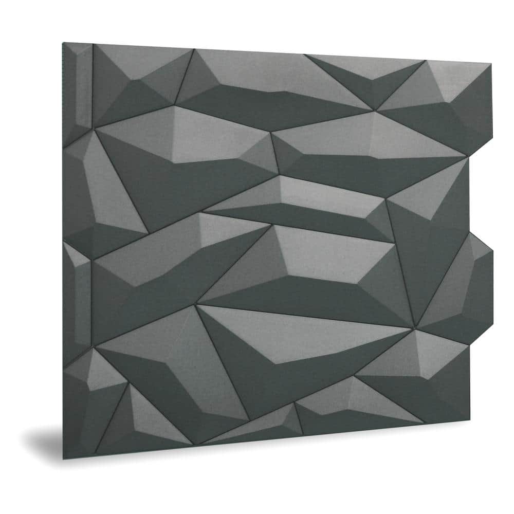 INNOVERA DECOR BY PALRAM 24'' x 24'' Glacier PVC Seamless 3D Wall Panels in Smoked Gray 30-Pieces