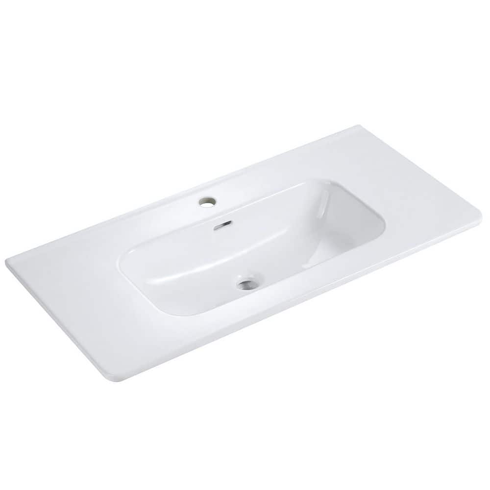 Satico 36 in. Drop-In Rectangular Integrated Bathroom Sink in Gloss White Ceramic Vanity Top (1)