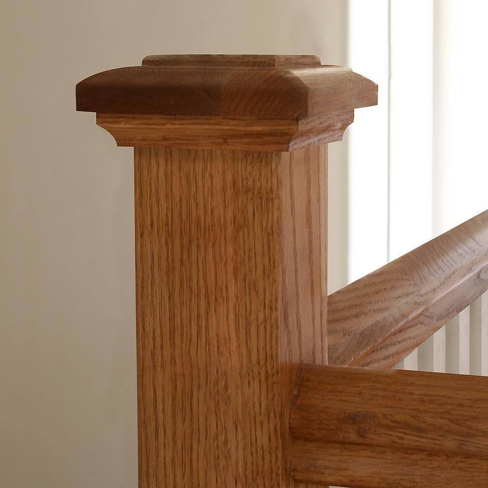 EVERMARK Stair Parts NC-77 Unfinished Poplar Radius Newel Cap Kit for 3-1/2 in. Square Newel Posts for Stair Remodel (3)