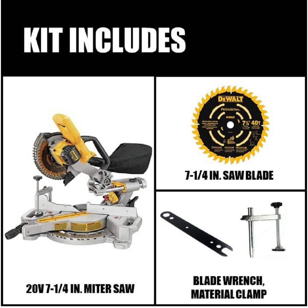 DEWALT 20V MAX Cordless 7-1/4 in. Sliding Miter Saw (Tool Only) (2)